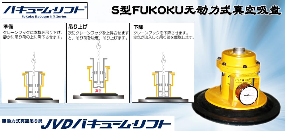 S型FUKOKU無(wú)動(dòng)力式真空吸盤(pán)圖