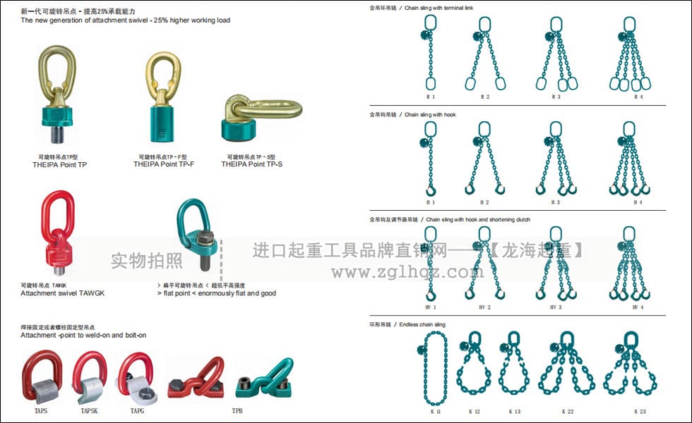 德國(guó)JDT品牌旋轉(zhuǎn)吊環(huán)、吊索具入駐龍海起重